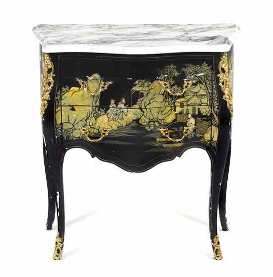 Appraisal: A Louis XV Style Lacquered and Gilt Metal Mounted Commode