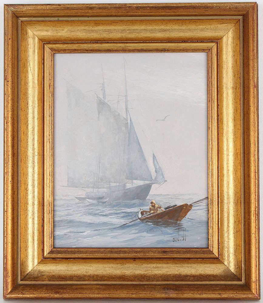 Appraisal: Ben Neill Nautical Painting of Gaff Rig Schooner Ben Neill