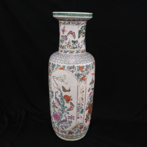 Appraisal: Chinese Porcelain Floor Vase Republic period Famile Rose style finely