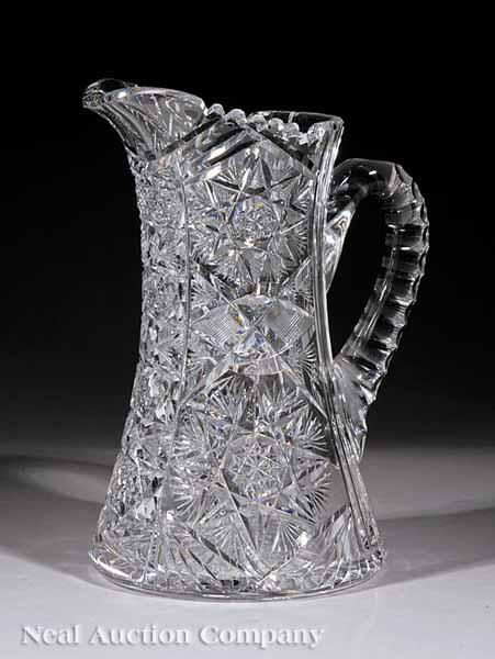 Appraisal: An American Brilliant Cut Glass Pitcher c cut with star