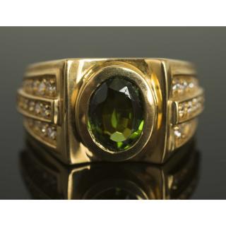 Appraisal: Tourmaline Diamond Gold RIng k yellow gold ring containing a