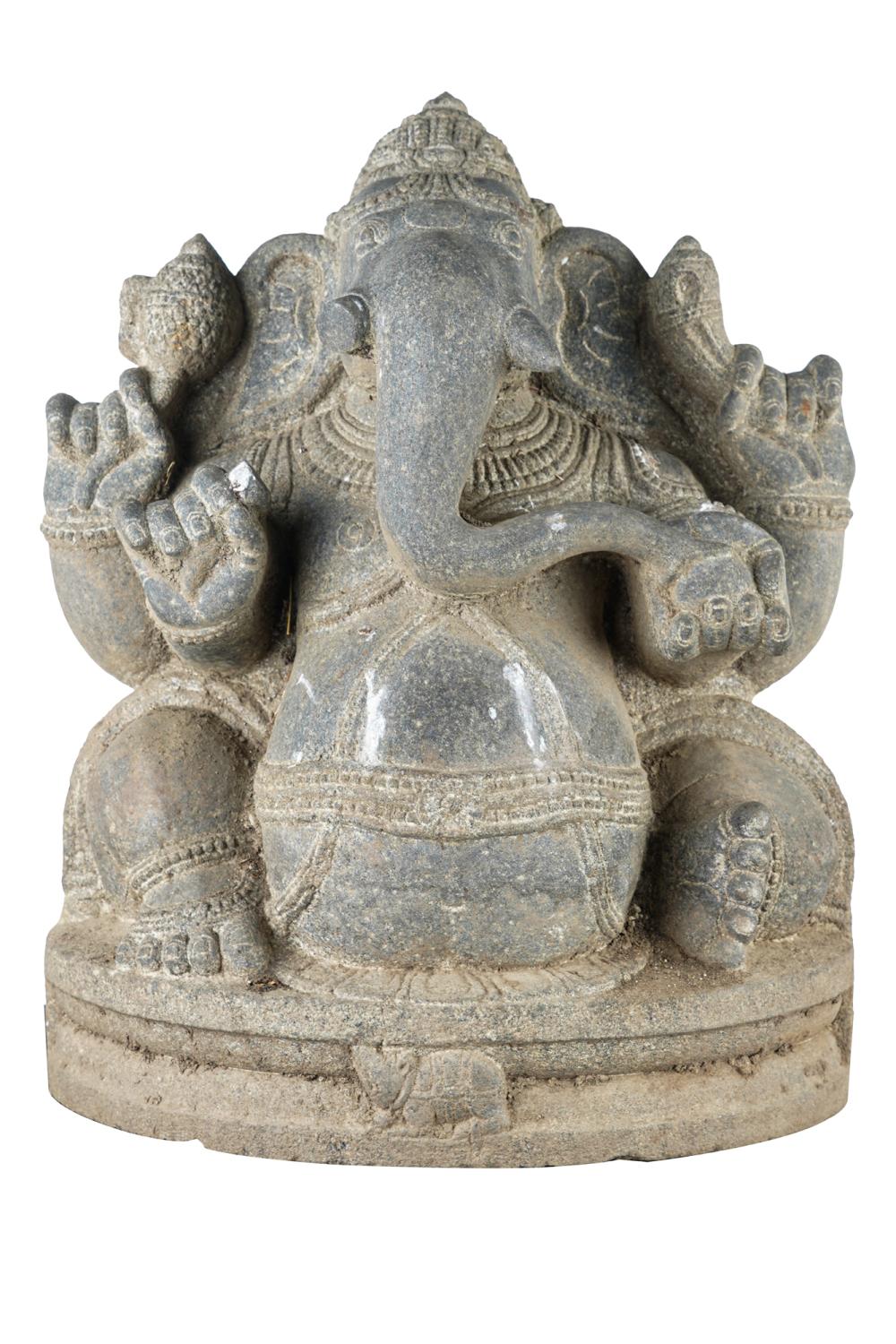 Appraisal: STONE CARVING OF GANESHProvenance The Estate of Donald Simon son