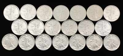 Appraisal: Twenty Standing Liberty U S Coins Twenty ounce pure silver