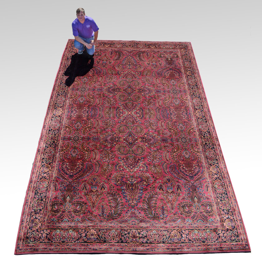 Appraisal: SEMI-ANTIQUE PERSIAN DESIGN MACHINE WOVEN WOOL KARASTAN RUG ' x