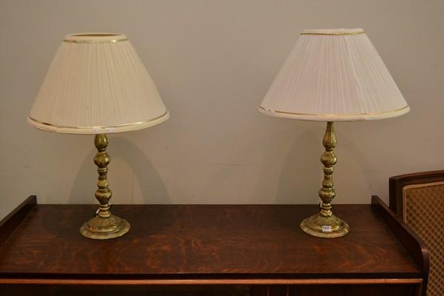 Appraisal: PAIR OF GILT SIDE LAMPS