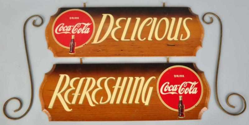 Appraisal: Wooden Kay Display Coca-Cola Sign Set Late s Complete with