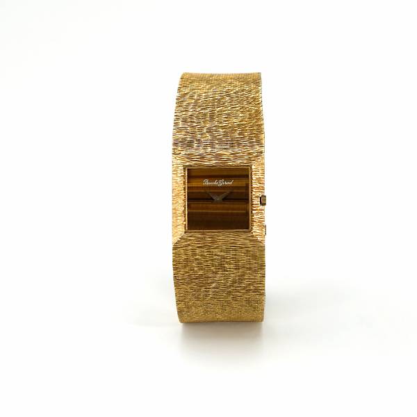 Appraisal: Beuche Girod An k gold bracelet watch with tigers-eye dial