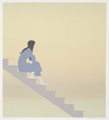 Appraisal: WILL BARNET Two color screenprints Stairway to the Sea -