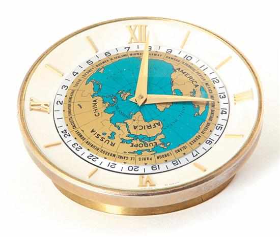 Appraisal: Concord Watch Co world desk clock round brass case on