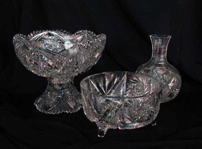 Appraisal: Group of Cut Glass Items including a '' water bottle