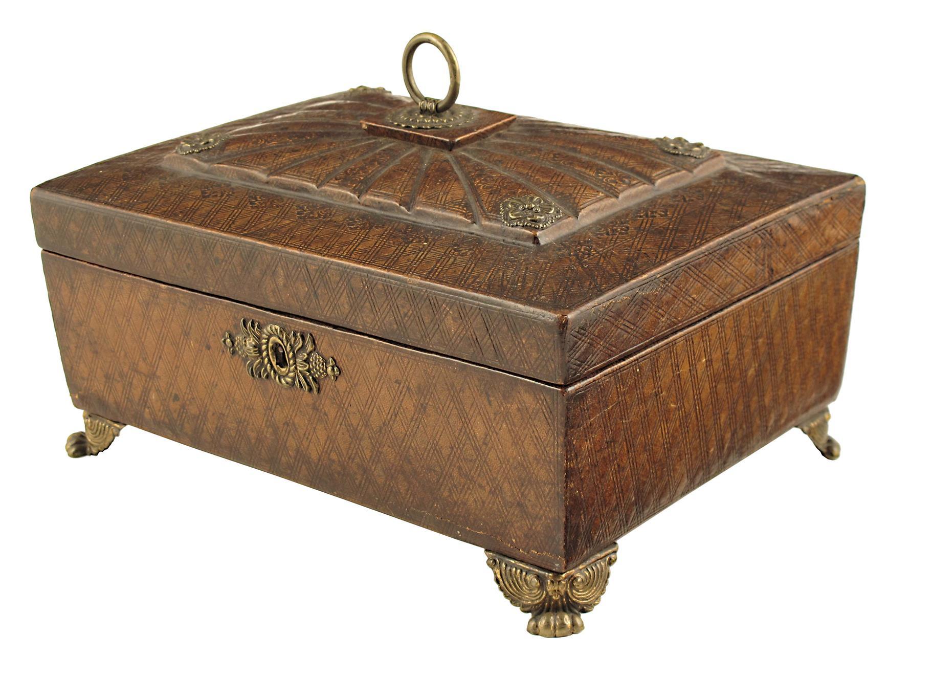 Appraisal: A late Regency tooled leather box