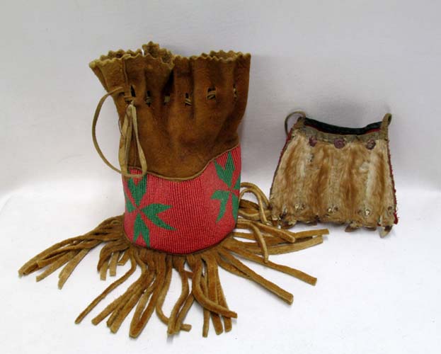 Appraisal: TWO NATIVE AMERICAN BAGS the first a small size bag