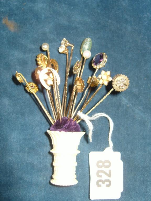 Appraisal: An interesting collection of Victorian and other stickpins of various