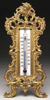 Appraisal: HEAVY CAST BRASS THERMOMETER BY BRADLEY HUBBARD Ornate rococo style