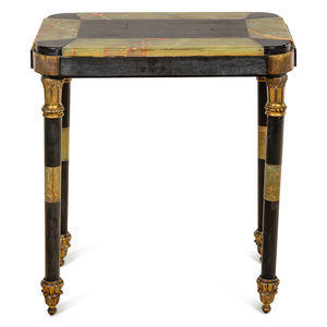 Appraisal: A Continental Onyx Slate and Gilt Metal Mounted End Table