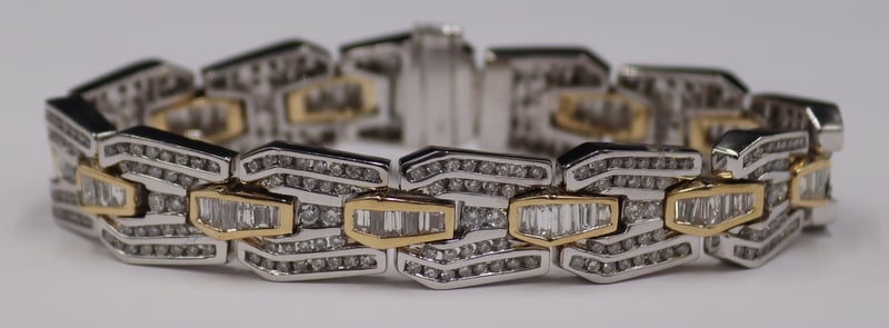 Appraisal: JEWELRY KT BI-COLOR GOLD AND DIAMOND BRACELET kt white gold