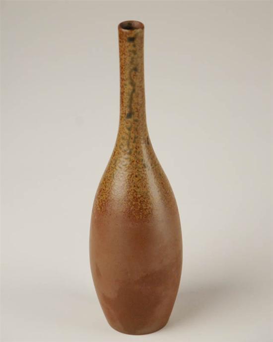 Appraisal: A Japanese Stoneware Bottle Vase slender and elongated with a