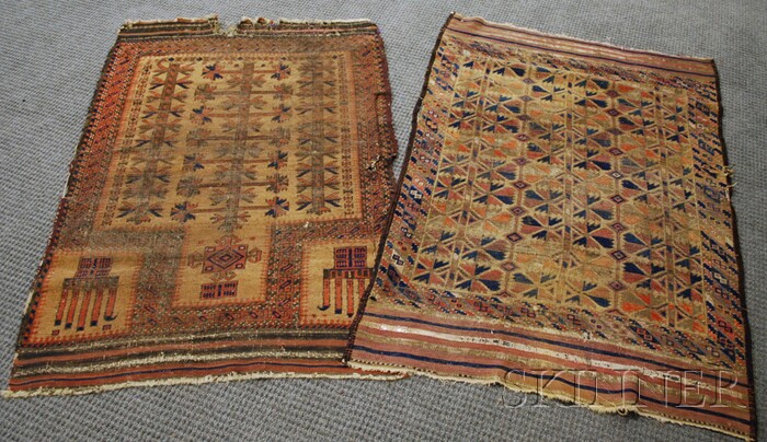 Appraisal: Two Baluch Prayer Rugs Northeast Persia th century both ft