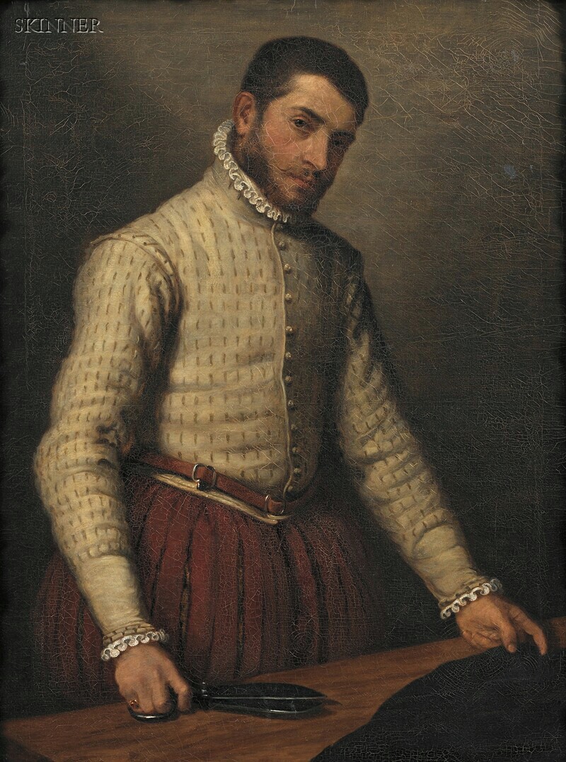 Appraisal: After Giovanni Battista Moroni Italian - Il Tagliapanni The Tailor