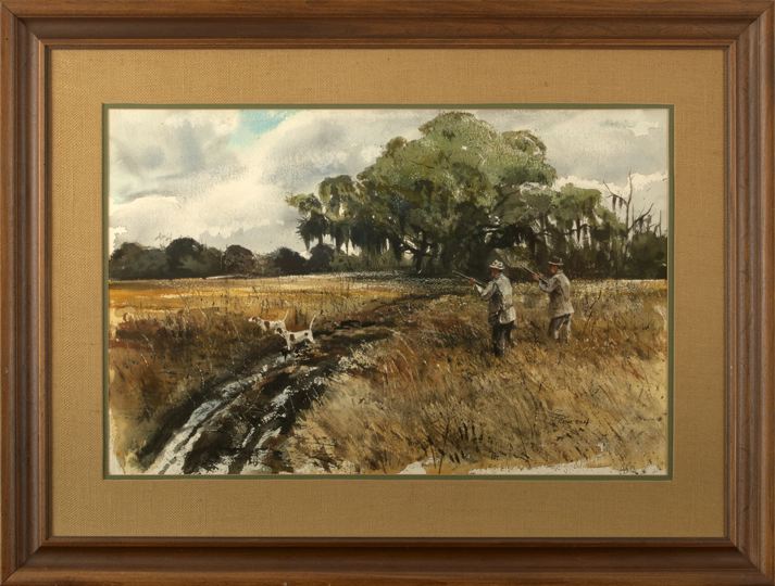 Appraisal: Chet Reneson American Connecticut b Hunters and Dogs on a