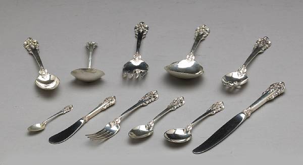 Appraisal: A sterling flatware setWallace Silversmiths Wallingford CTGrande Baroque Comprising -