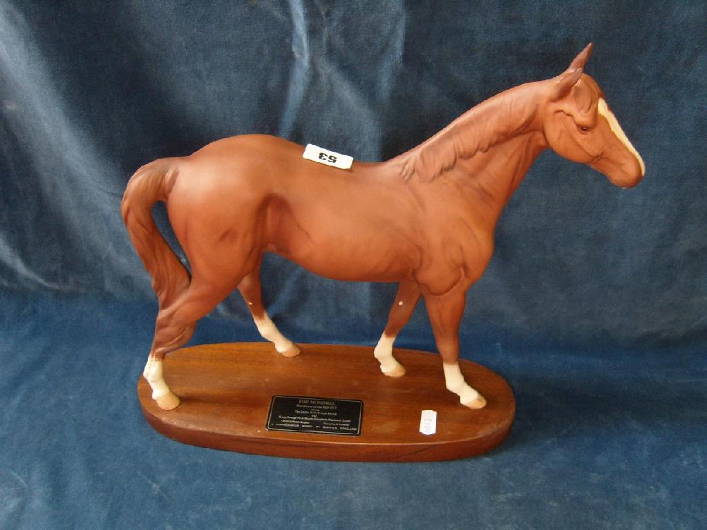 Appraisal: A Beswick matt glazed model of The Minstrel racehorse of