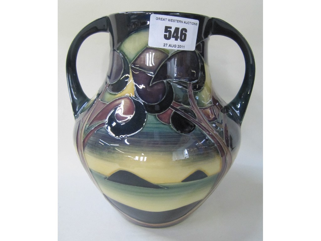 Appraisal: Moorcroft 'Western Isles' twin handled vase designed by Sian Leeper