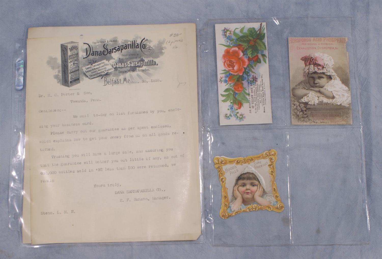 Appraisal: Medical and Pharmaceutical trade cards and letter head more than