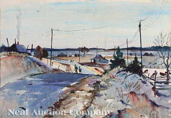 Appraisal: William R Hollingsworth Jr American Mississippi - Frosty Morning watercolor