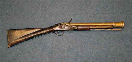 Appraisal: A th century flintlock blunderbuss the inch tapering barrel with