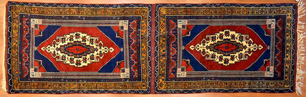 Appraisal: Turkish Twin Taspinar Rug x pair of matching rugs connected