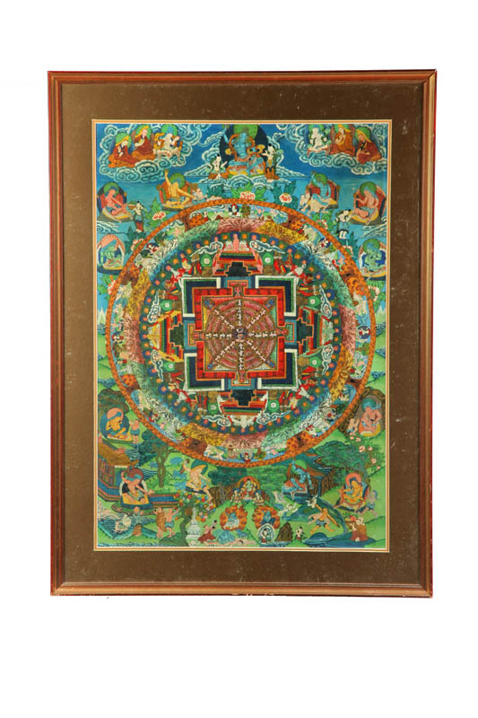 Appraisal: MANDALA Asian early th century gouache on paper A wheel