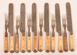 Appraisal: Twelve pieces of flatware marked Lawson and Goodnow MFG CO