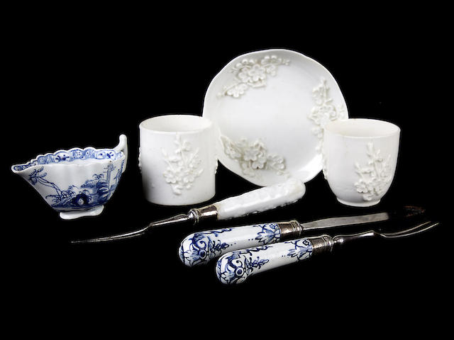 Appraisal: A group of Bow porcelain circa - Comprising a coffee