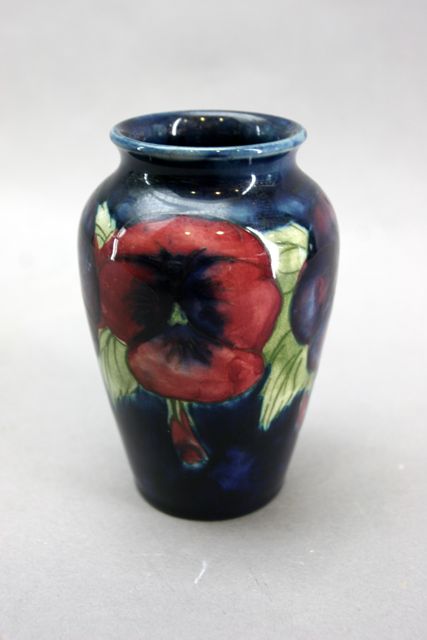 Appraisal: A shouldered ovoid miniature vase in the pansy design impressed