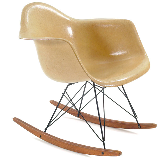 Appraisal: Charles and Ray Eames RAR rocking chair by Herman Miller