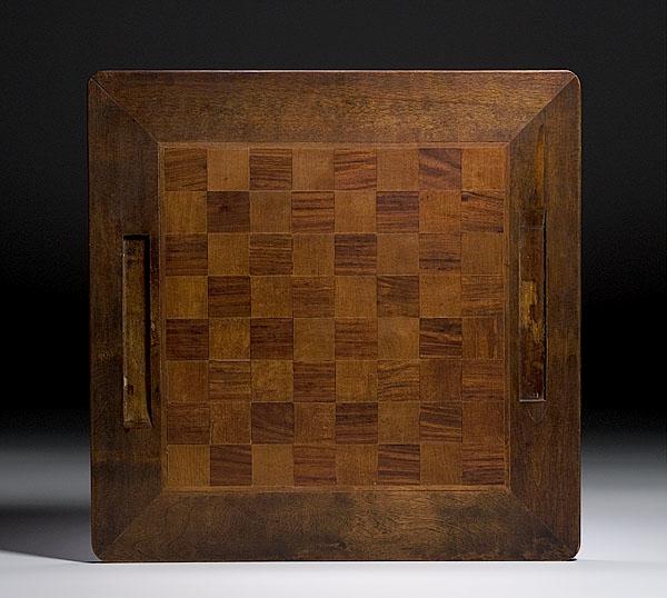 Appraisal: TH-CENTURY AMERICAN GAMING BOARD ca - of mixed hardwoods with