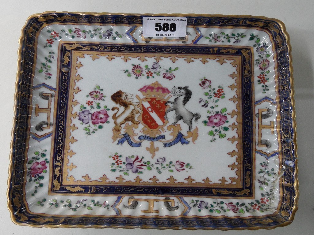 Appraisal: Set of armorial dishes with the motto 'Sola Virtus Invicta'