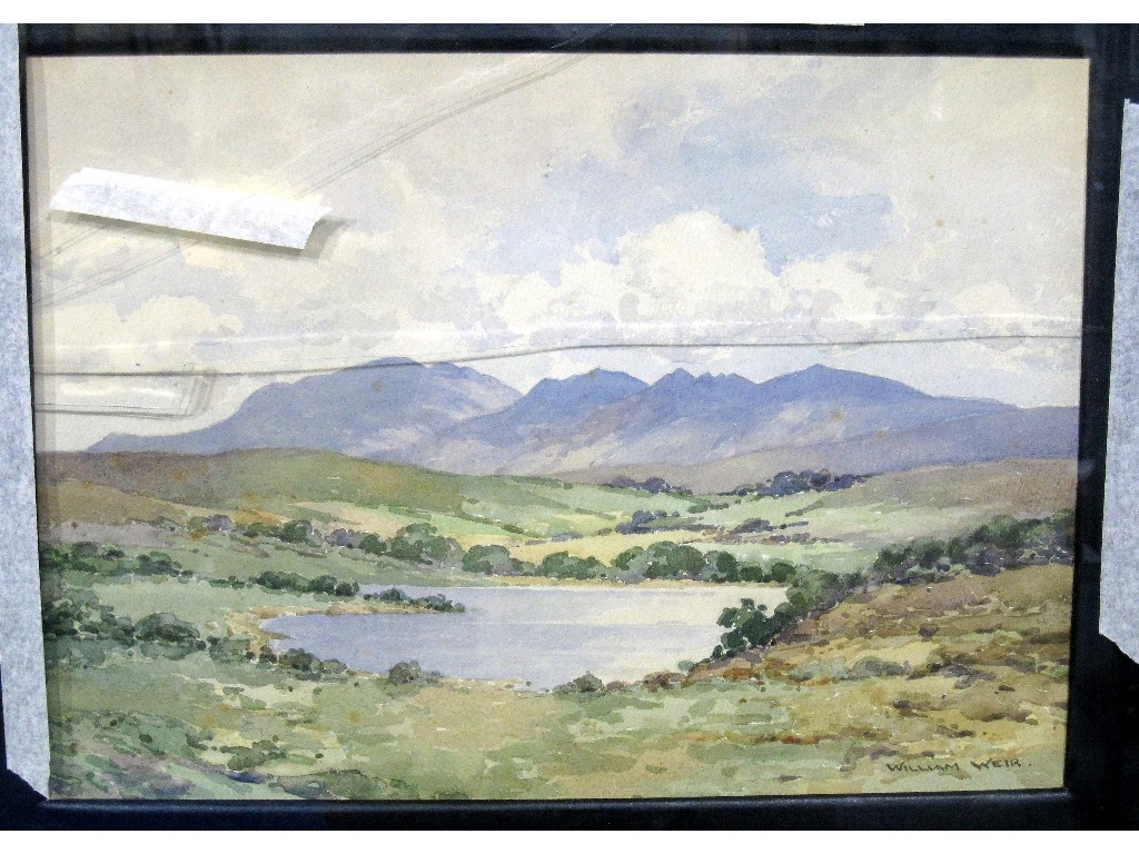 Appraisal: WILLIAM WEIR Watercolour 'Ascog Loch Bute - Arran Hills beyond'