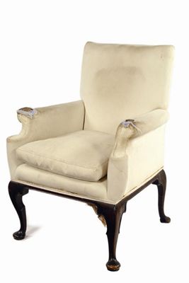 Appraisal: A George I style armchair on cabriole legs to pad