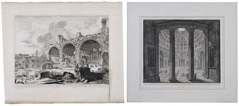 Appraisal: Giovanni Battista Piranesi Italian - Two prints from Vedute di