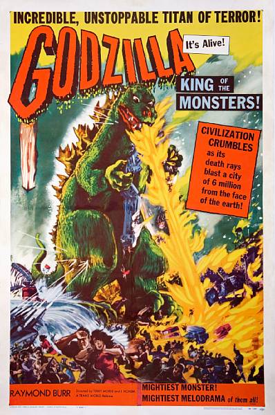 Appraisal: Godzilla Toho one-sheet condition A- linen-backed the Japanese classic Gojira