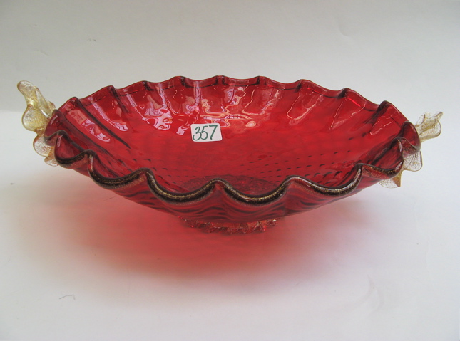 Appraisal: MURANO GLASS CENTERPIECE BOWL attributed to the Salviati family glass