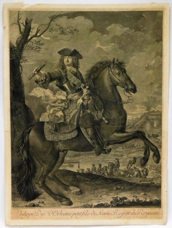 Appraisal: NICOLAS EDELINCK PHILIPPE DUKE OF ORLEANS PRINT France - Depiction