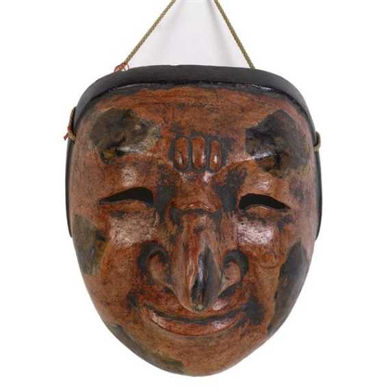 Appraisal: BUGAKU-MASKE Japan H cm Holz farbig gefasst Typ Chikyu ewige