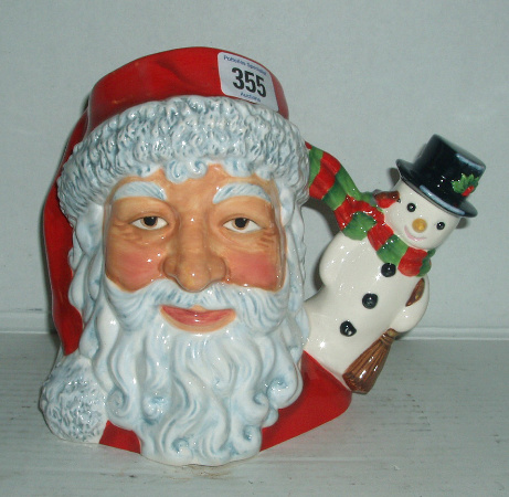 Appraisal: Large Size Character Jug Santa With Snowman D Limited Edition