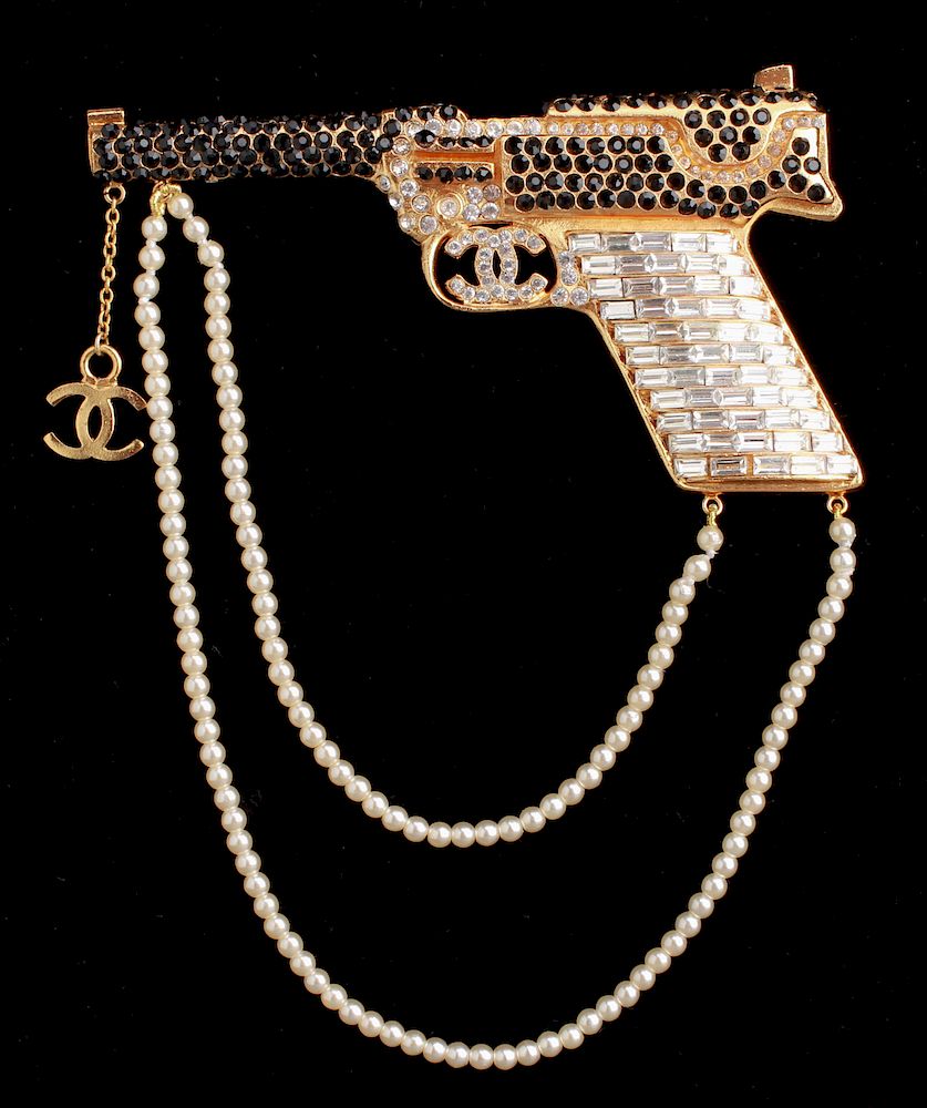 Appraisal: Chanel Runway Pistol Brooch Autumn Chanel runway Pistol brooch with