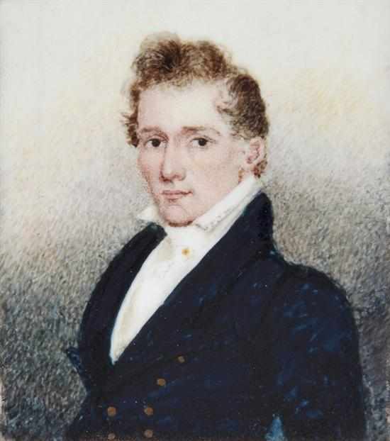 Appraisal: Portrait miniature of Henry Gourdin a Charleston merchant American school