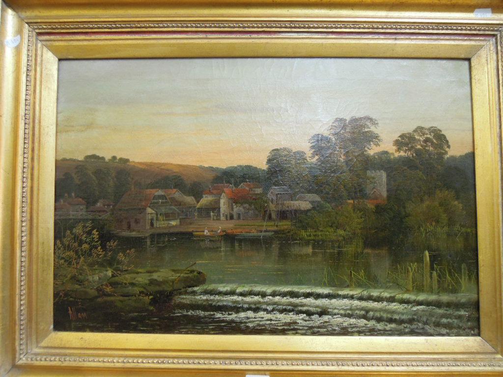 Appraisal: A late th century oil painting on canvas showing a