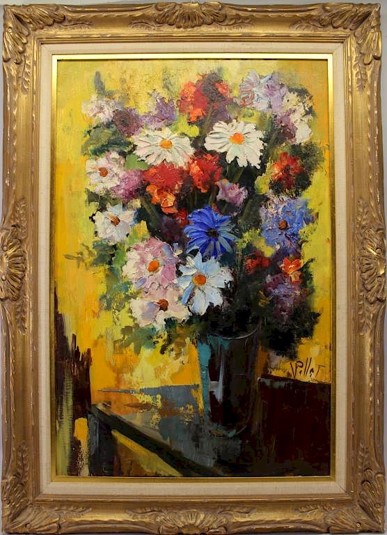 Appraisal: Signed th C Painting of a Floral Bouquet Signed th